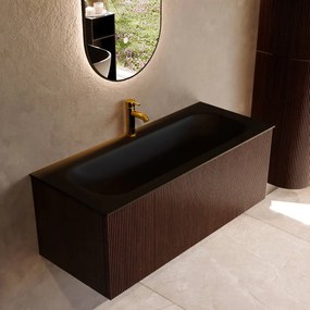 Mondiaz Kurve 110cm badmeubel ruby met 1 lade en wastafel big medium midden 1 kraangat urban