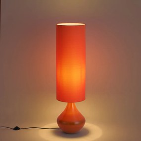 Retro vloerlamp oranje met stoffen kap - Mina