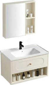 Badkamermeubelset met wastafel River 60cm Creme