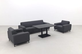 Boavista/Medina stoel-bank loungeset - Sooty - 4-delig verstelbaar