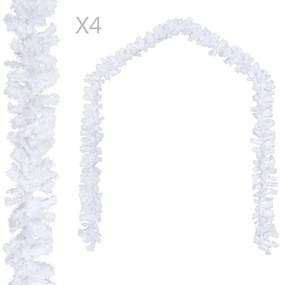 vidaXL Kerstslingers 4 st 270 cm PVC wit