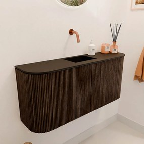 Mondiaz Joya 95cm toiletmeubel ronding links/rechts walnut met wastafel faye midden zonder kraangat urban