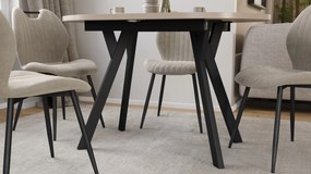 Mazzoni ALMO Kasjmier / zwarte poten - OVALE UITSCHUIFTAFEL 120-220 cm VOOR 10-12 PERSONEN