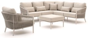 + 10% kassakorting | Hoek loungeset Bellagio | 6 personen | Loungeset Beige | Hoekbank Aluminium | Kees Smit Tuinmeubelen