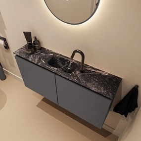 Mondiaz Ture DLux toiletmeubel 100cm dark grey met wastafel lava midden met kraangat