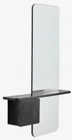 Ontvangstconsole 80x120 Cm In Mdf Met Varna-spiegel Zwart - Sklum