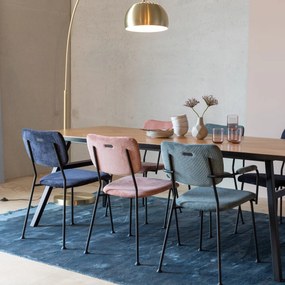 Zuiver Benson Design Eetkamerstoel Roze Stof