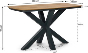 Barset 4 personen 180 cm Rope Grijs Lifestyle Garden Furniture Vicente/Noelle