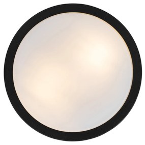 Moderne plafondlamp zwart 28 cm IP44  - Flavi