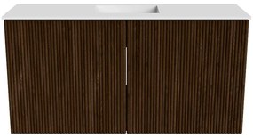 Mondiaz Joya 80cm toiletmeubel walnut met wastafel faye midden zonder kraangat talc