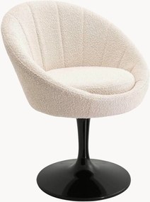 Bouclé draaistoel O'Neill met armleuningen