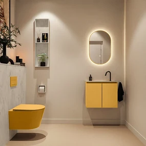 Mondiaz Ture DLux toiletmeubel 60cm ocher met wastafel opalo midden met kraangat