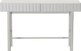 Sidetable Met Grote Ribbels Wit - 120 X 35cm.