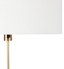 Vloerlamp verstelbaar brons met kap wit 50 cm - Parte Design E27 rond Binnenverlichting Lamp
