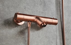 Saniclear Copper thermostatische opbouw badkraan geborsteld koper