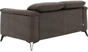 Goossens Excellent Bank Alma grijs, micro leer, 2-zits, urban industrieel