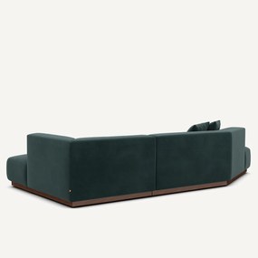 Rechter open hoekbank in fluweel, Jacopo