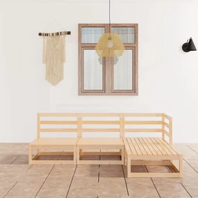 vidaXL 4-delige Loungeset massief grenenhout