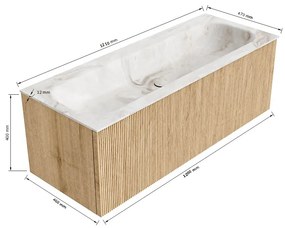 Mondiaz Kurve-dlux 120cm badmeubel shadow met 1 lade en wastafel big large midden 1 kraangat lava