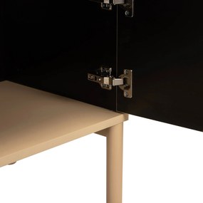 Mat Beige Tv-meubel Met Ribbels - 180x40x55cm.