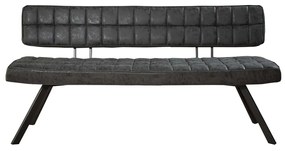 Zwart Lederen Eetkamerbank 150 Cm