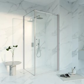 Fortifura Galeria Douchecabine - 90x80x200 - Profiel - veiligheidsglas - anti kalk - Geborsteld RVS PVD (RVS) SW1122487 SW797914 SW797908