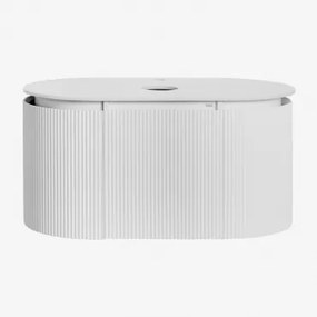 Carsone Hangend Badkamermeubelset Van Hout Wit & Zonder Extra Eenheid & Without Sink & Spiegelloze & Zonder Kraan - Sklum