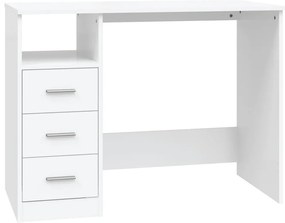 vidaXL Bureau met lades 102x50x76 cm bewerkt hout wit