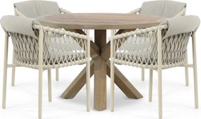 Tuinset 4 personen  Aluminium/rope Taupe 4 Seasons Outdoor Allora/Sand