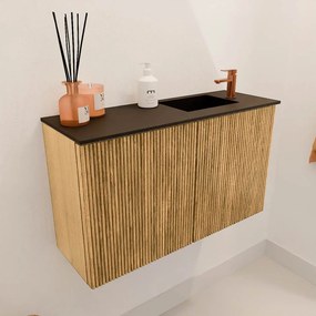Mondiaz Joya 70cm toiletmeubel oak met wastafel faye rechts 1 kraangat urban