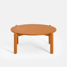 Ronde salontafel, van massief beukenhout en eikenfineer, diameter 74 cm, COLOQUO