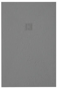 ZEZA Grade Douchebak - 140x100cm - antislip - antibacterieel - mineraalmarmer - rechthoek - mat cemento (grijs) 400000000000019419