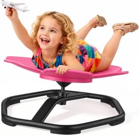 VEVOR Kinderdraaistoel, Sensorische Draaistoel in Bloemvorm, Draagvermogen 100 kg, Sensorisch Speelgoed met Antislip Metalen Voet, Bevordert Coördinatie, Balans en Concentratie, Roze
