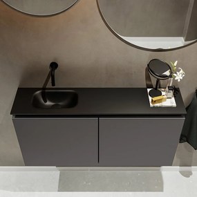 Mondiaz Ture 100cm toiletmeubel dark grey met wastafel urban links geen kraangat