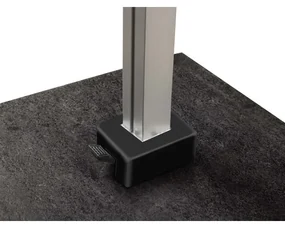 Platinum Icon T1 Zweefparasol - 4x3m. - Faded Black met voet en hoes
