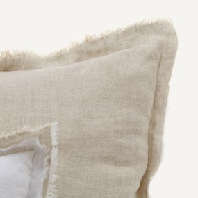 Gewassen linnen kussensloop met dubbele franje Alhanasia