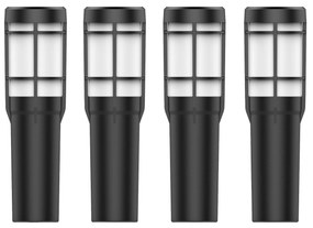 4x Fuego Solar RGB Tuinlamp Zwart Tuinverlichting Zwart