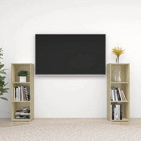 vidaXL Tv-meubelen 2 st 107x35x37 cm spaanplaat sonoma eikenkleurig