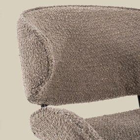 Eleonora Tess Boucle Eetkamerstoel Ronde Rug Bruin