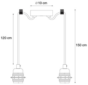 Hanglamp zwart 2-lichts - Cava Modern Minimalistisch rond Binnenverlichting Lamp