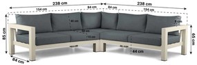 Hoek loungeset 5 personen Aluminium Taupe  Lifestyle Garden Furniture Luca