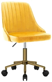 vidaXL Eetkamerstoelen draaibaar 6 st fluweel geel