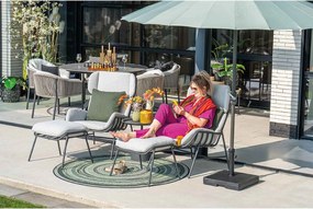 Garden Impressions Fresno loungestoelen donker grijs - Mati bijzettafel Ø50x48 cm