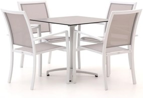 + 10% kassakorting | Diningset Bellagio | 4 personen kunststof | Tuinset stapelbaar | 5-delig | Kees Smit Tuinmeubelen