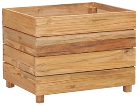 vidaXL Plantenbak verhoogd 50x40x38 cm gerecycled teakhout en staal