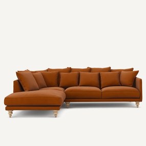 Linnen fluwelen hoekbank, LAZARE