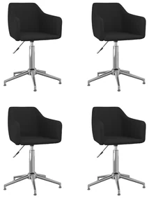 vidaXL Eetkamerstoelen draaibaar 4 st stof zwart