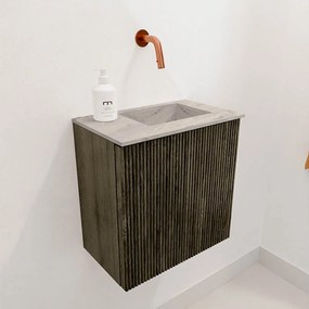 Mondiaz Joya DLux 40cm toiletmeubel shadow met wastafel faye rechts zonder kraangat glace