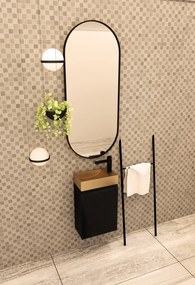 MD Interior Blessed toiletmeubel zwart mangohout rechts met fontein mat rosé goud rechts