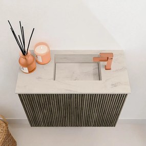 Mondiaz Joya DLux 50cm toiletmeubel shadow met wastafel faye rechts 1 kraangat opalo
